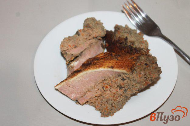 фото рецепта: Утка фаршированная куриной печенью и грибами
