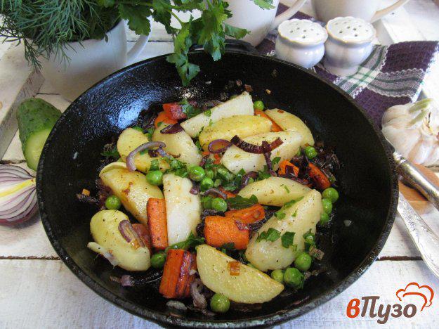 фото рецепта: Жареные овощи с горошком