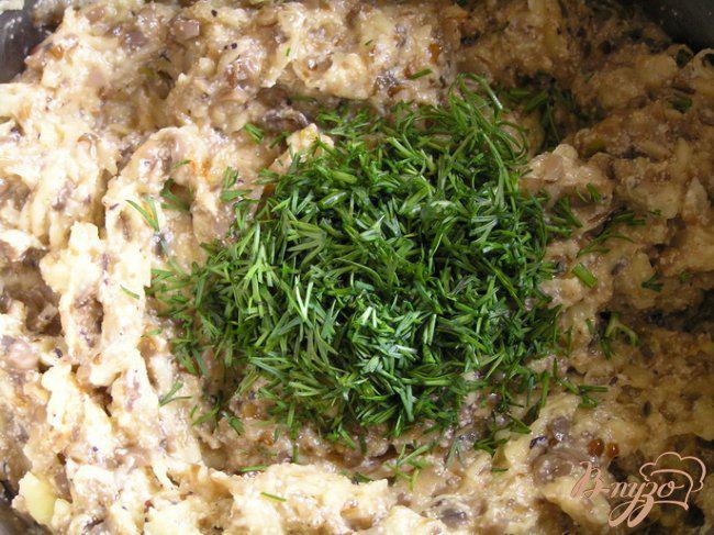 Фото приготовление рецепта: Картофельно-грибная запеканка/террин с черри шаг №7