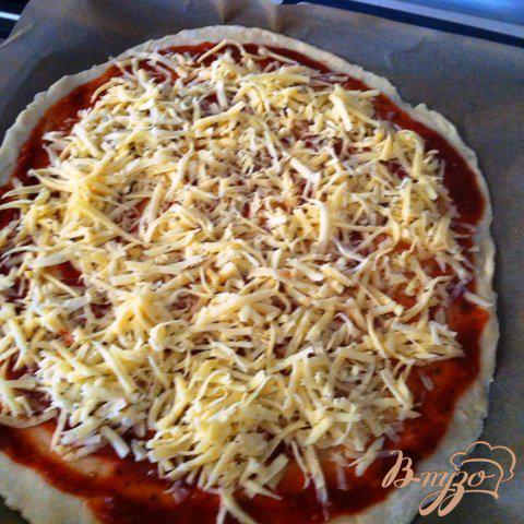 Фото приготовление рецепта: Пицца с салями шаг №9