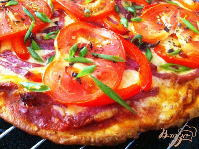 Фото приготовление рецепта: Пицца с салями шаг №13