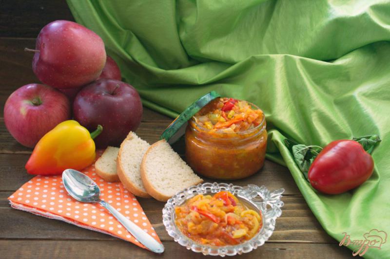 Фото приготовление рецепта: Лечо  из болгарского перца с добавлением яблок шаг №9