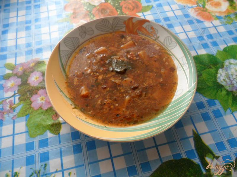 Фото приготовление рецепта: Украинский суп харчо с грецкими орехами шаг №10