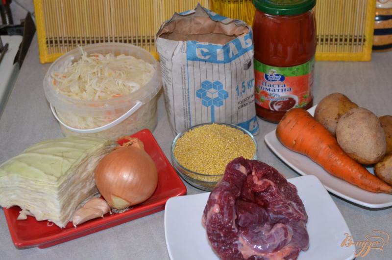 Фото приготовление рецепта: Капустняк с говядиной в мультиварке шаг №1