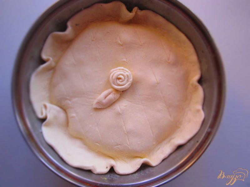 Фото приготовление рецепта: Пирог с курицей и грибами шаг №7